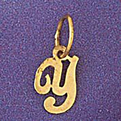 Dazzlers Jewelry Initial Y Pendant Necklace Charm Bracelet in Yellow, White or Rose Gold 9562y, MPN…