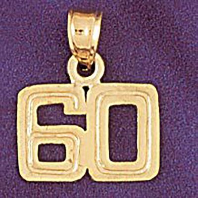 Dazzlers Jewelry Number 60 Pendant Necklace Charm Bracelet in Yellow, White or Rose Gold 951160, MP…