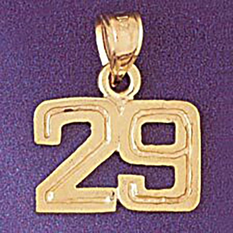 Dazzlers Jewelry Number 29 Pendant Necklace Charm Bracelet in Yellow, White or Rose Gold 951129, MP…
