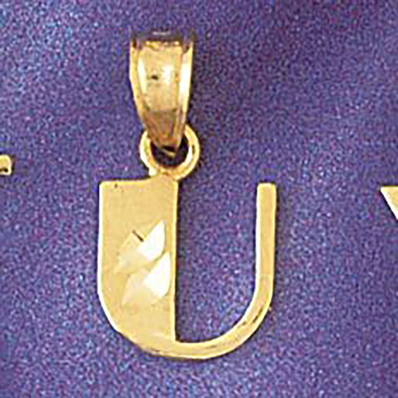 Dazzlers Jewelry Initial U Pendant Necklace Charm Bracelet in Yellow, White or Rose Gold 9568u, MPN…