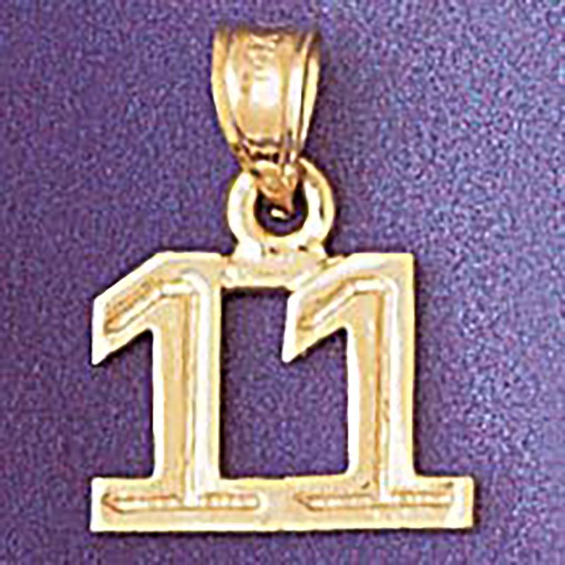 Dazzlers Jewelry Number 11 Pendant Necklace Charm Bracelet in Yellow, White or Rose Gold 951111, MP…