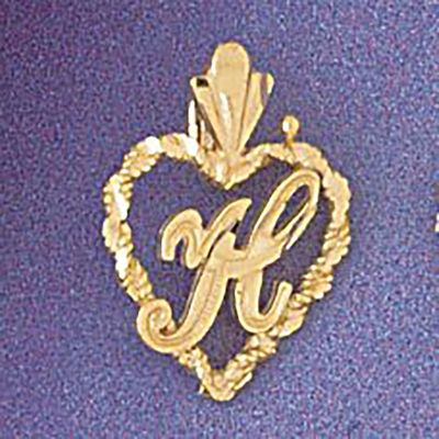Dazzlers Jewelry Initial H Heart Pendant Necklace Charm Bracelet in Yellow, White or Rose Gold 9579…