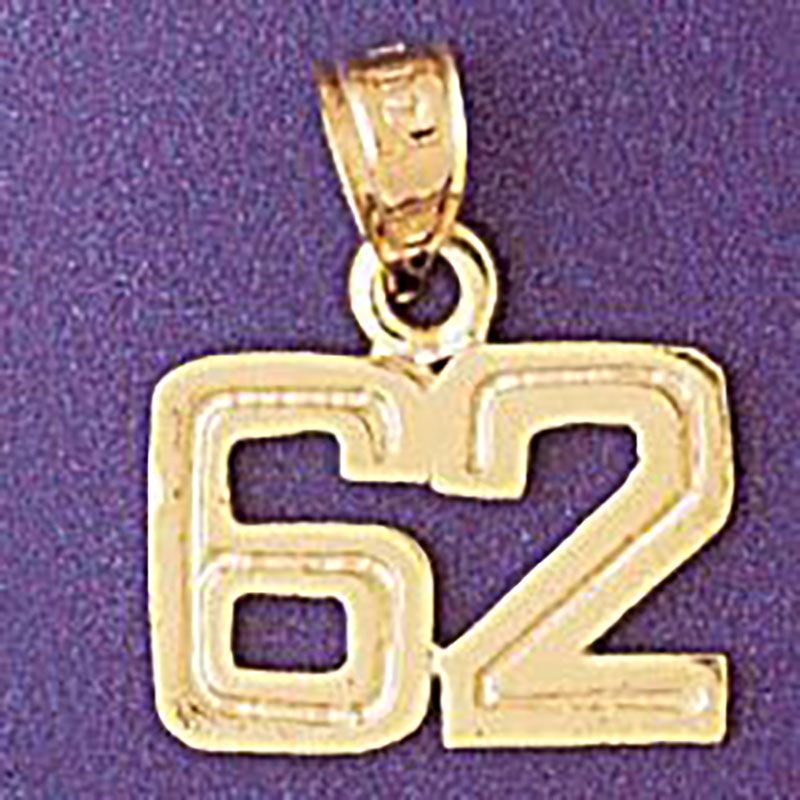 Dazzlers Jewelry Number 62 Pendant Necklace Charm Bracelet in Yellow, White or Rose Gold 951162, MP…