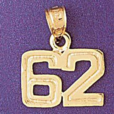 Dazzlers Jewelry Number 62 Pendant Necklace Charm Bracelet in Yellow, White or Rose Gold 951162, MP…