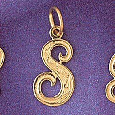 Dazzlers Jewelry Initial S Pendant Necklace Charm Bracelet in Yellow, White or Rose Gold 9565s, MPN…