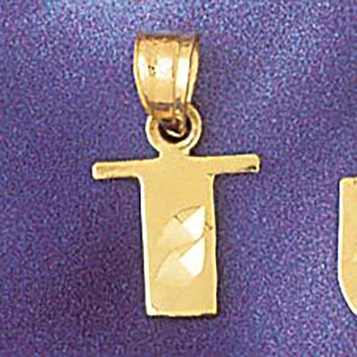 Dazzlers Jewelry Initial T Pendant Necklace Charm Bracelet in Yellow, White or Rose Gold 9568t, MPN…
