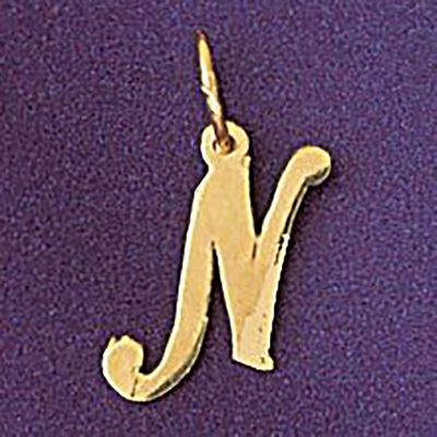 Dazzlers Jewelry Initial N Pendant Necklace Charm Bracelet in Yellow, White or Rose Gold 9561n, MPN…