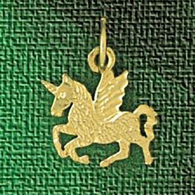Dazzlers Jewelry Pegasus Horse Pendant Necklace Charm Bracelet in Yellow, White or Rose Gold 1876, …