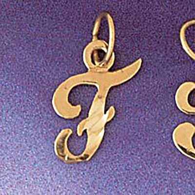 Dazzlers Jewelry Initial F Pendant Necklace Charm Bracelet in Yellow, White or Rose Gold 9564f, MPN…