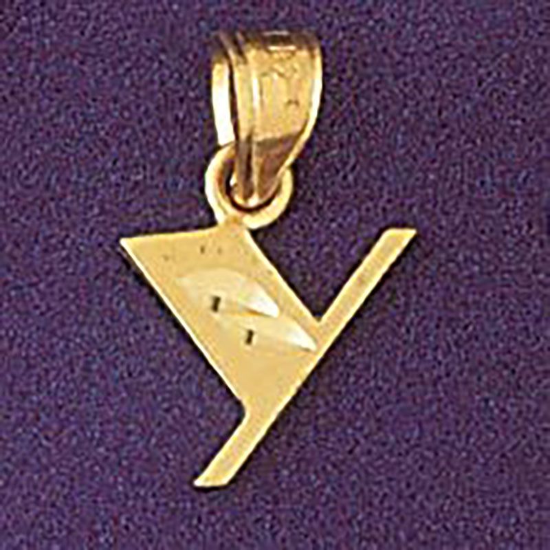Dazzlers Jewelry Initial Y Pendant Necklace Charm Bracelet in Yellow, White or Rose Gold 9568y, MPN…