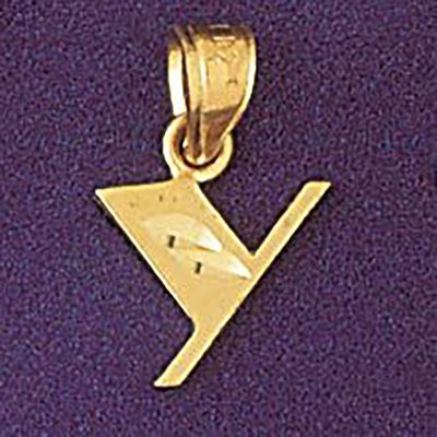 Dazzlers Jewelry Initial Y Pendant Necklace Charm Bracelet in Yellow, White or Rose Gold 9568y, MPN…