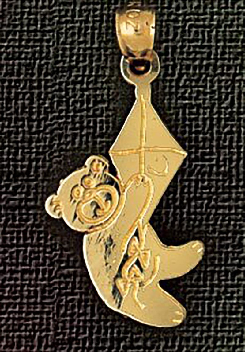 Dazzlers Jewelry Teddy Bear Pendant Necklace Charm Bracelet in Yellow, White or Rose Gold 2514, MPN…