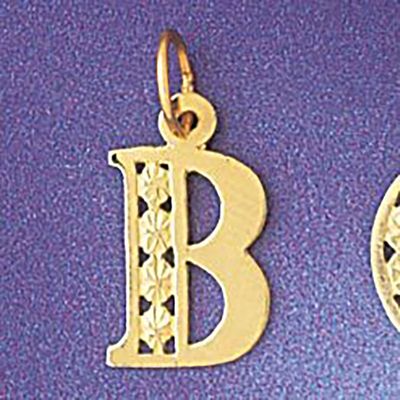 Dazzlers Jewelry Initial B Pendant Necklace Charm Bracelet in Yellow, White or Rose Gold 9569b, MPN…