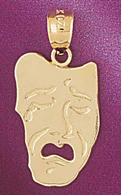 Dazzlers Jewelry Drama Mask Pendant Necklace Charm Bracelet in Yellow, White or Rose Gold 6101, MPN…