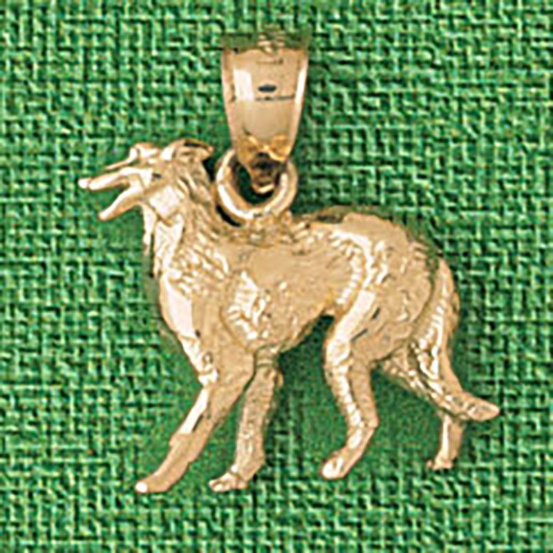 Dazzlers Jewelry Borzoi Dog Pendant Necklace Charm Bracelet in Yellow, White or Rose Gold 2020, MPN…