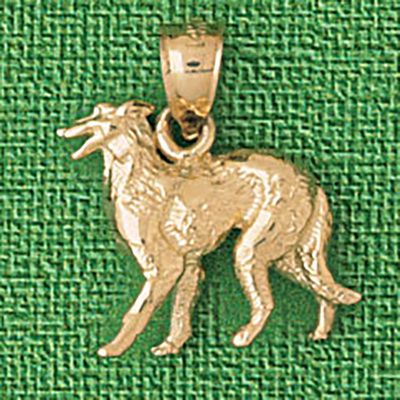 Dazzlers Jewelry Borzoi Dog Pendant Necklace Charm Bracelet in Yellow, White or Rose Gold 2020, MPN…