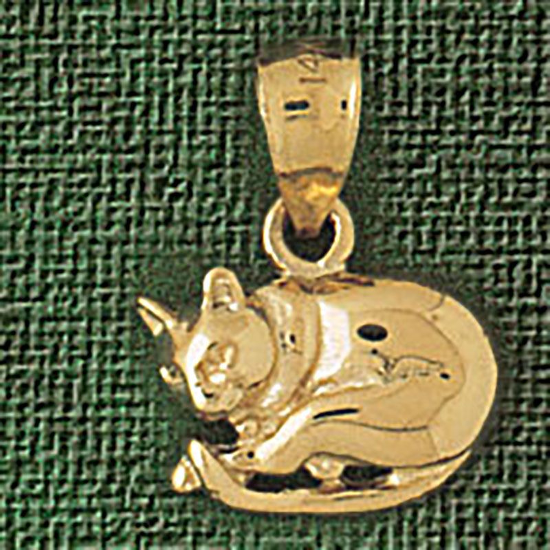 Dazzlers Jewelry Cat Pendant Necklace Charm Bracelet in Yellow, White or Rose Gold 1944, MPN: DZ-19…