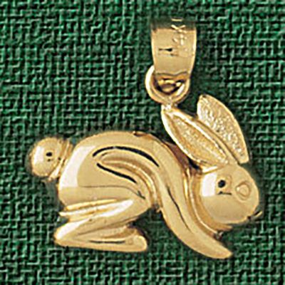 Dazzlers Jewelry Rabbit Pendant Necklace Charm Bracelet in Yellow, White or Rose Gold 2742, MPN: DZ…