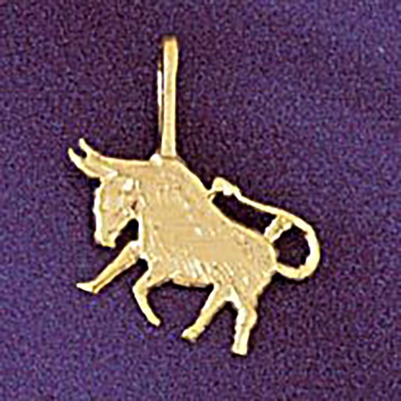 Dazzlers Jewelry Taurus Bull Zodiac Pendant Necklace Charm Bracelet in Yellow, White or Rose Gold 9…