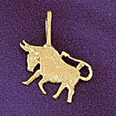 Dazzlers Jewelry Taurus Bull Zodiac Pendant Necklace Charm Bracelet in Yellow, White or Rose Gold 9…