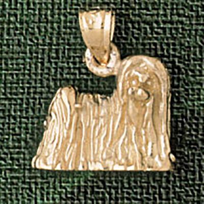 Dazzlers Jewelry Komondor Dog Pendant Necklace Charm Bracelet in Yellow, White or Rose Gold 2033, M…