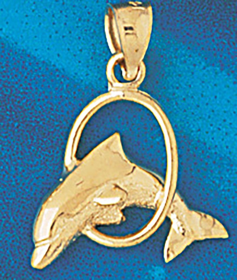 Dazzlers Jewelry Dolphin Pendant Necklace Charm Bracelet in Yellow, White or Rose Gold 498, MPN: DZ…