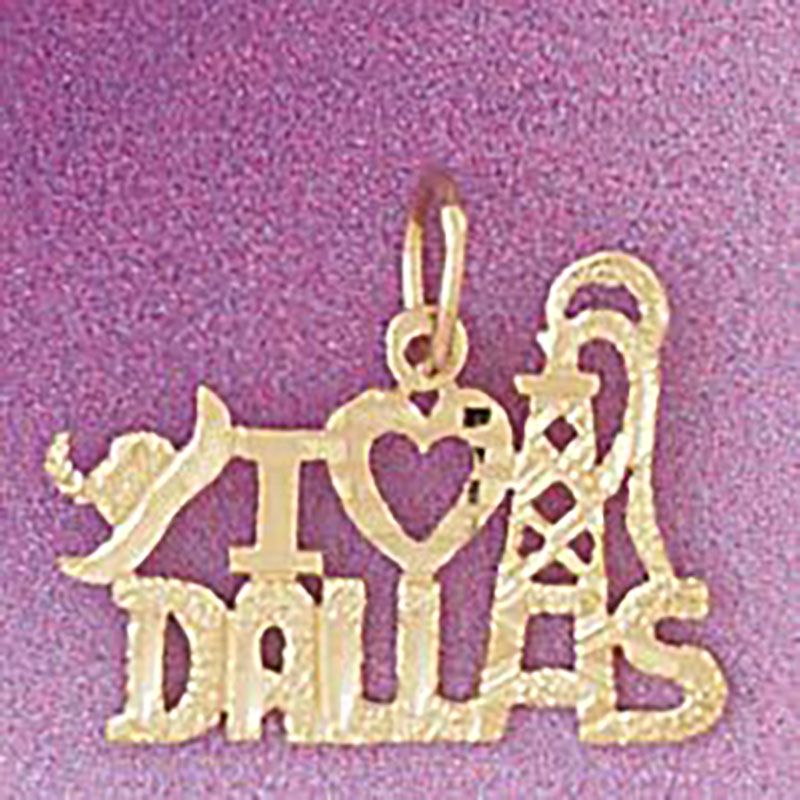 Dazzlers Jewelry I Love Dallas Pendant Necklace Charm Bracelet in Yellow, White or Rose Gold 4878, …