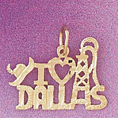 Dazzlers Jewelry I Love Dallas Pendant Necklace Charm Bracelet in Yellow, White or Rose Gold 4878, …
