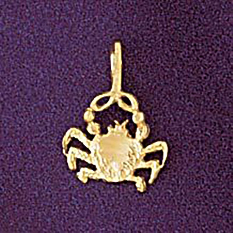 Dazzlers Jewelry Cancer Crab Zodiac Pendant Necklace Charm Bracelet in Yellow, White or Rose Gold 9…