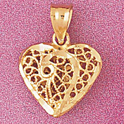 Dazzlers Jewelry 3 Dimensional Filigree Heart Pendant Necklace Charm Bracelet in Yellow, White or R…