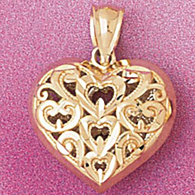 Dazzlers Jewelry Heart Pendant Necklace Charm Bracelet in Yellow, White or Rose Gold 4063, MPN: DZ-…