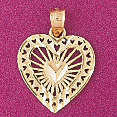 Dazzlers Jewelry Heart Pendant Necklace Charm Bracelet in Yellow, White or Rose Gold 4083, MPN: DZ-…