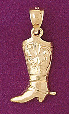 Dazzlers Jewelry Cowboy Boots Pendant Necklace Charm Bracelet in Yellow, White or Rose Gold 5192, M…