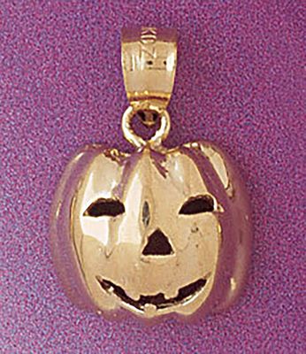 Dazzlers Jewelry Halloween Pumpkin Pendant Necklace Charm Bracelet in Yellow, White or Rose Gold 56…