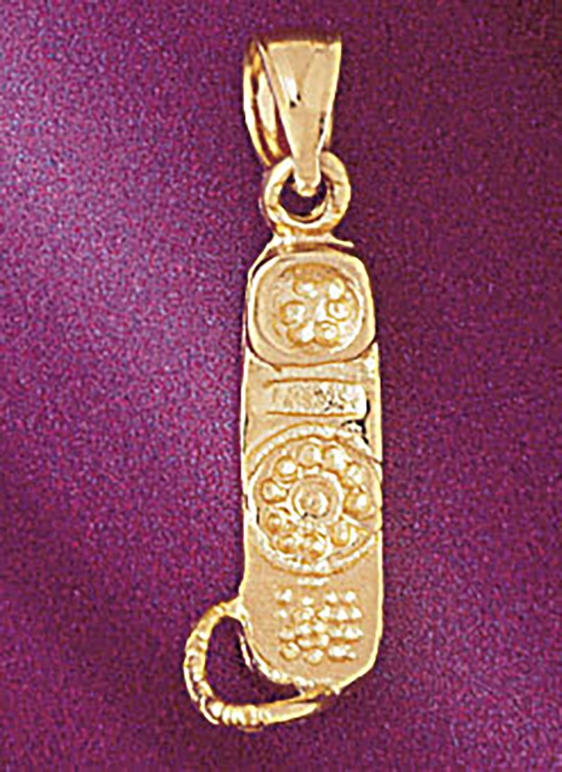 Dazzlers Jewelry Telephone Pendant Necklace Charm Bracelet in Yellow, White or Rose Gold 6582, MPN:…
