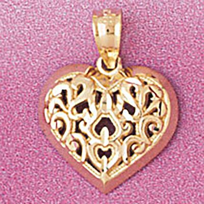 Dazzlers Jewelry Heart Pendant Necklace Charm Bracelet in Yellow, White or Rose Gold 4064, MPN: DZ-…