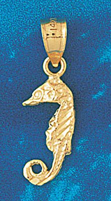 Dazzlers Jewelry Seahorse Dimensional Pendant Necklace Charm Bracelet in Yellow, White or Rose Gold…