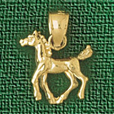 Dazzlers Jewelry Horse Pendant Necklace Charm Bracelet in Yellow, White or Rose Gold 2270, MPN: DZ-…