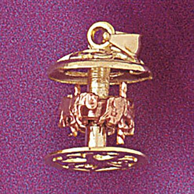 Dazzlers Jewelry Carousel Horses Pendant Necklace Charm Bracelet in Yellow, White or Rose Gold 5969…