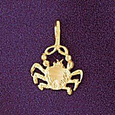 Dazzlers Jewelry Cancer Crab Zodiac Pendant Necklace Charm Bracelet in Yellow, White or Rose Gold 9…