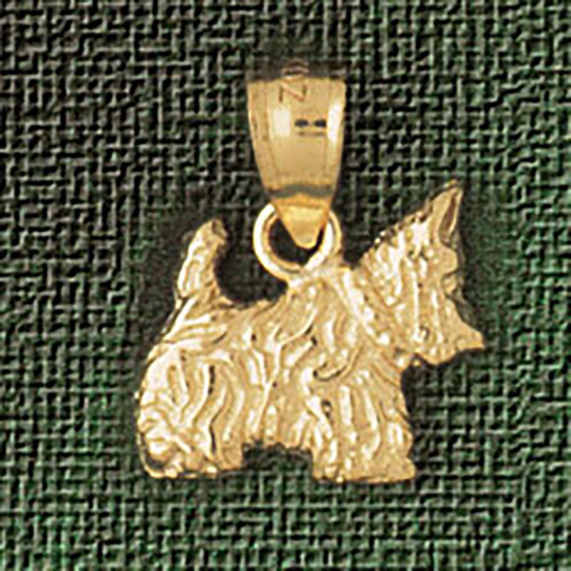 Dazzlers Jewelry Terrier Dog Pendant Necklace Charm Bracelet in Yellow, White or Rose Gold 2085, MP…