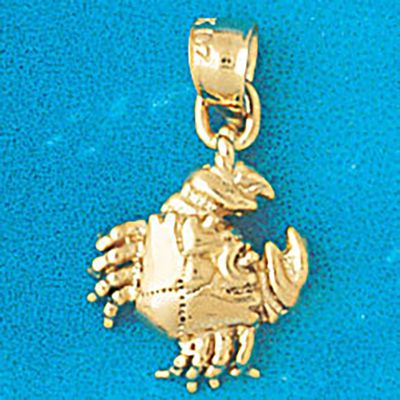 Dazzlers Jewelry Crab Pendant Necklace Charm Bracelet in Yellow, White or Rose Gold 751, MPN: DZ-751