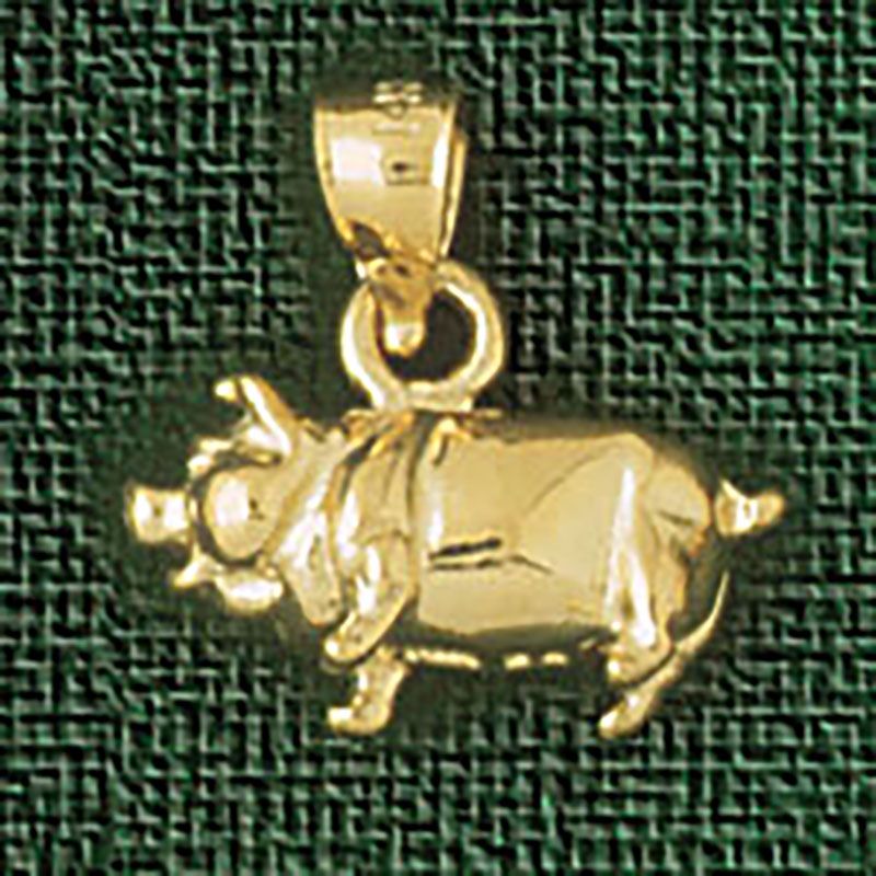 Dazzlers Jewelry Pig Pendant Necklace Charm Bracelet in Yellow, White or Rose Gold 2274, MPN: DZ-22…