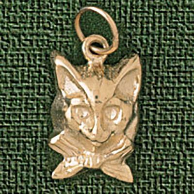 Dazzlers Jewelry Chihuaha Dog Pendant Necklace Charm Bracelet in Yellow, White or Rose Gold 2040, M…