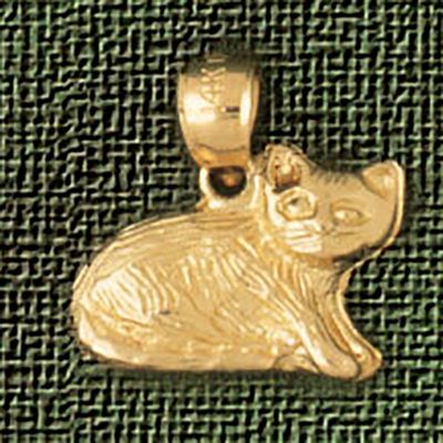 Dazzlers Jewelry Cat Kitten Pendant Necklace Charm Bracelet in Yellow, White or Rose Gold 1975, MPN…