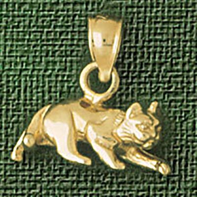Dazzlers Jewelry 3 Dimensional Cat Pendant Necklace Charm Bracelet in Yellow, White or Rose Gold 20…