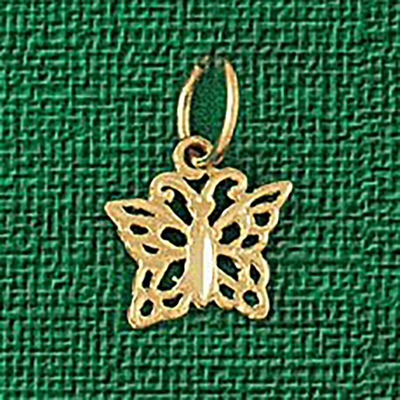 Dazzlers Jewelry Filigree Butterfly Pendant Necklace Charm Bracelet in Yellow, White or Rose Gold 3…