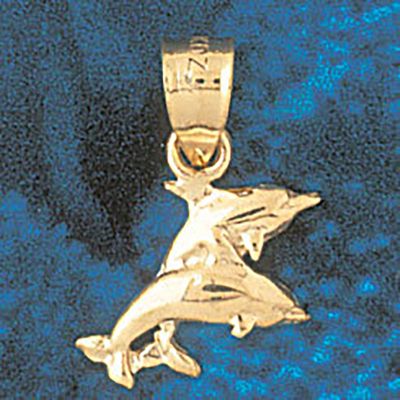 Dazzlers Jewelry Dolphin Pendant Necklace Charm Bracelet in Yellow, White or Rose Gold 371, MPN: DZ…