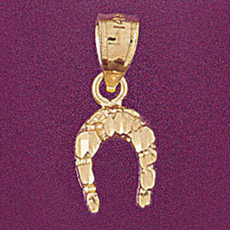 Dazzlers Jewelry Lucky Horseshoe Pendant Necklace Charm Bracelet in Yellow, White or Rose Gold 5153…