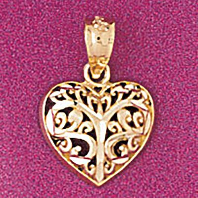 Dazzlers Jewelry Heart Pendant Necklace Charm Bracelet in Yellow, White or Rose Gold 4068, MPN: DZ-…